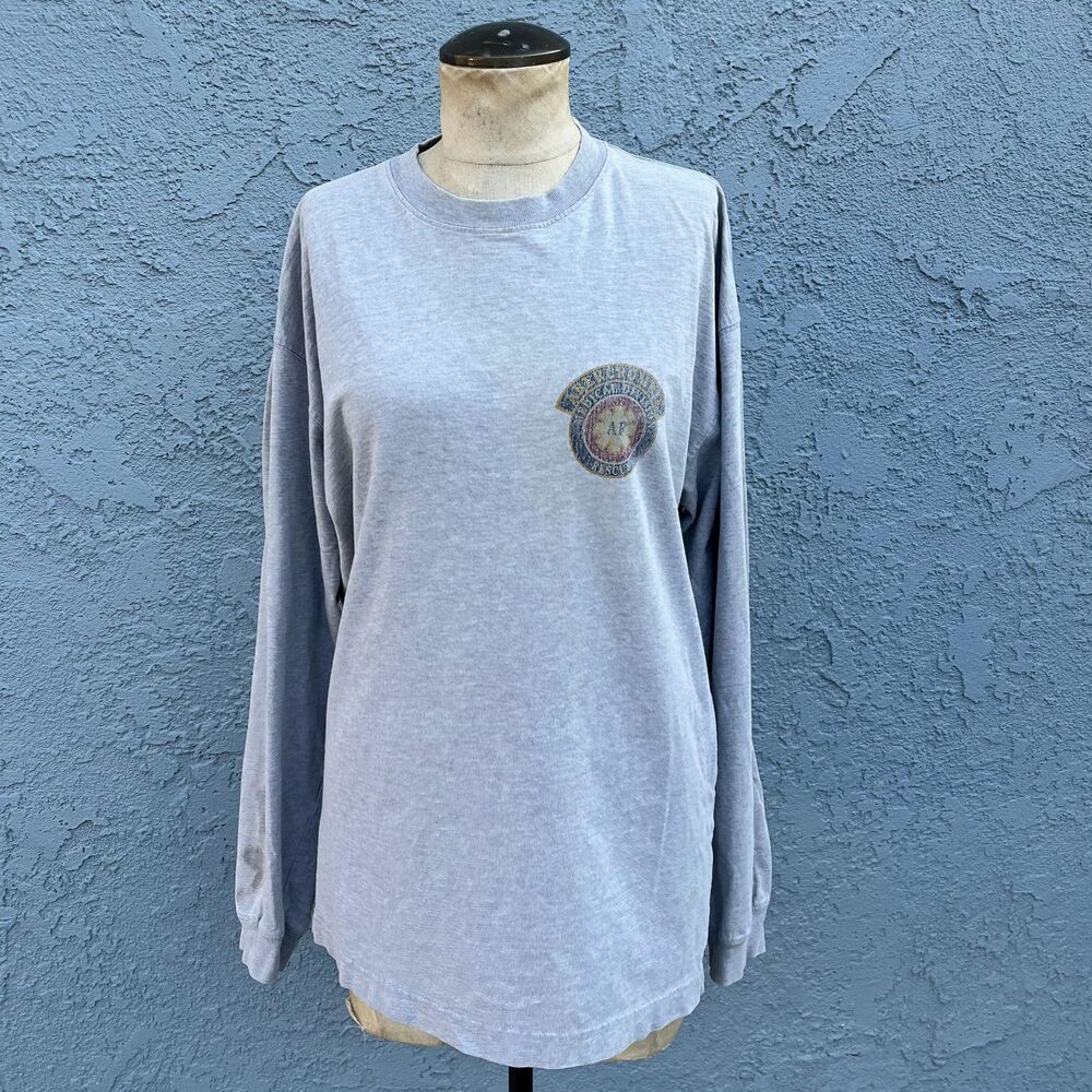 Vintage 90s Abercrombie Long Sleeve Tee Spell Out Mens Large 90s T shirt